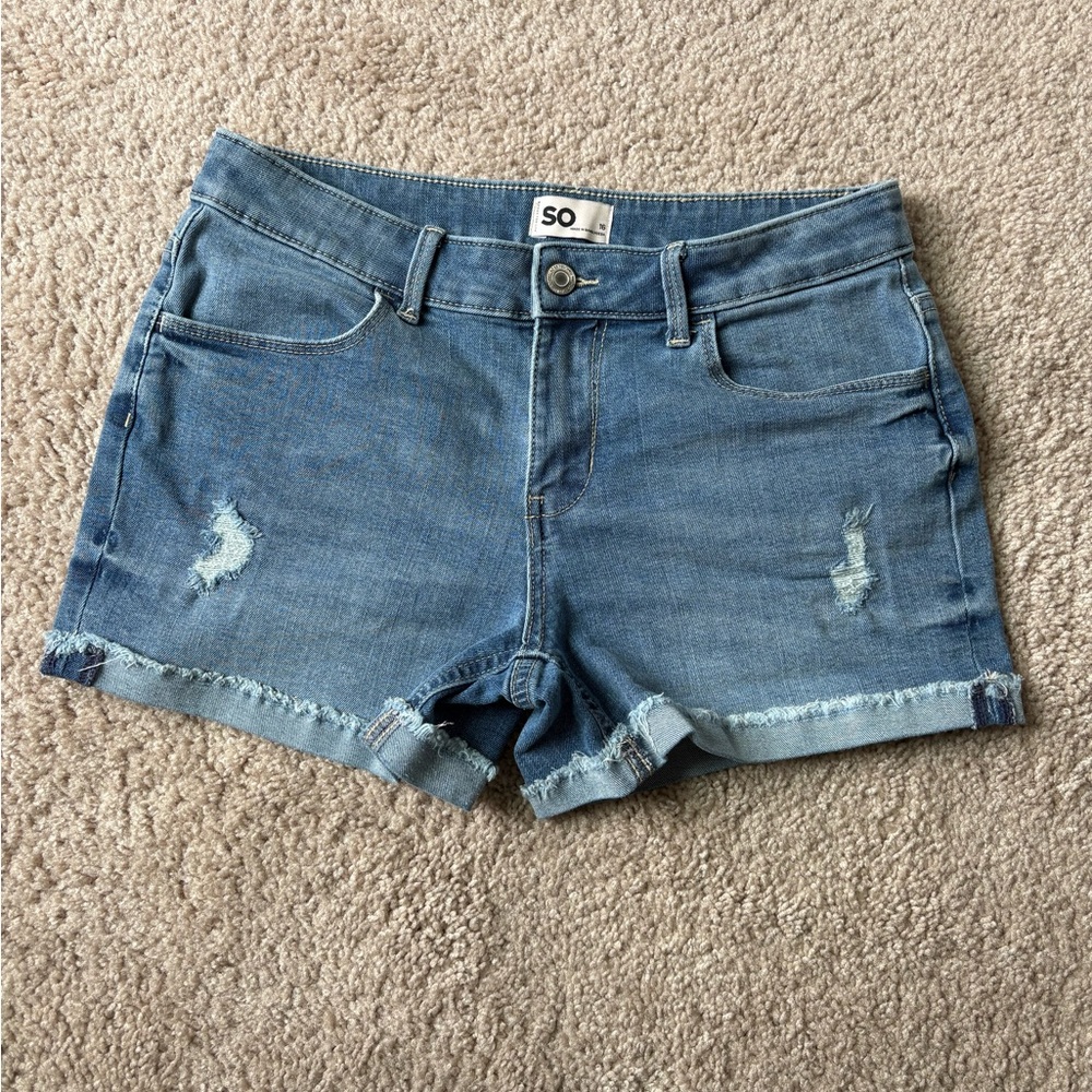 SO Kids Blue Denim Shorts Size 16